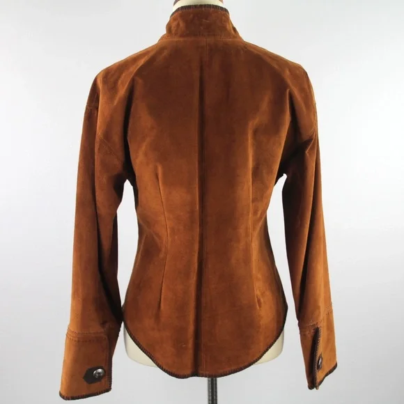 Tasha Polizzi For T.P. Saddleblanket & Co. Copper Suede Leather Jacket M - Picture 5 of 8